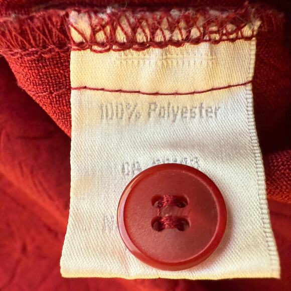 Bosco Uomo Shirt Men Large Red Textured Short Sleeve Button Up Vintage 70s 80s - Picture 11 of 13